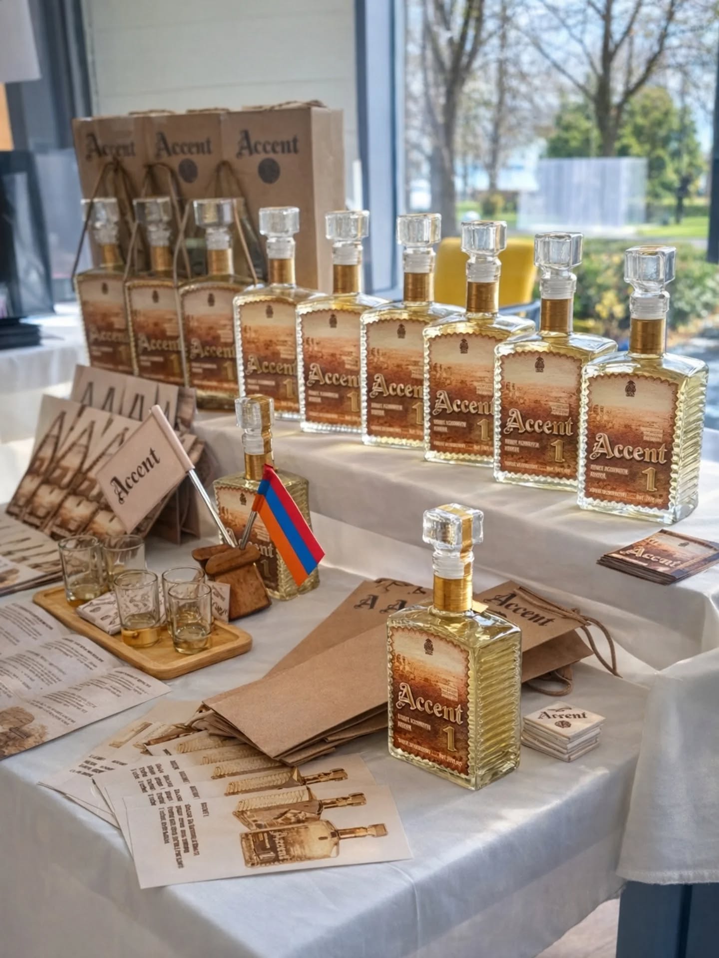 Accent 1 stand with bottles at EuroBridge 2026 in Burgas